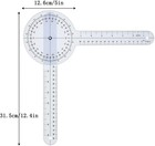 12 In Goniometer 360   Transparent Protractor Physical Therapy Measurement Ruler
