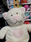 Ty Pluffies Kittyhugs 7    Plush Cat Rattle Cream Pink Heart Patch Lovey Doll