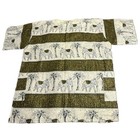 Handmade African Print Tunic With Elephant And Palm Tree Design Embroidered