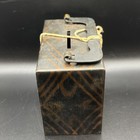 Antique 1893 Coin Bank Heavy Steel  1380 W  Key Opens Great 4 25 X 3 25 X 2 25 