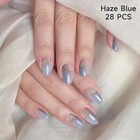 28pcs Semi Cured Gel Nail Strips  Gel Nail Stickers Kit Work With A10 Haze Blue