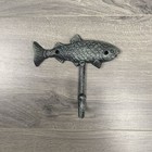 Fish Wall Coat Hook Cast Iron Hanger Hook Towels Man Cave Fisherman Decor