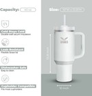 40 Oz Insulated Tumbler With Handle And Straw  Stainless Steel Coffee Travel Mug