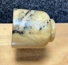 Vintage Carved Stone Sake Cup Miniature Chinese Onyx Marble Tasting Glass 3 5cm