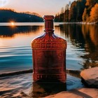 Early 1800 s Handblown Royal Pepsin Stomach Bitters Bottle  with Air Bubbles 