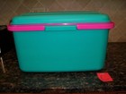 Vtg Eagle Craftstor Sewing Craft Organizer Large 20  Tote Container 3 Pcs Teal