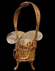 Antique Finest Baccarat Crystal   Gilt Ormolu Bronze Basket Centerpiece