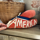 Handmade America Applique Heart Shaped Pillow Americana Maggie Bonanomi Design