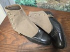 Antique Victorian Edwardian Mens Button Shoes Boots With Spats Gaiters 1900-1930