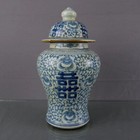 Exquisite Chinese Blue And White Porcelain Flower Patterned General Jar Vase