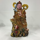 16    Antique 19th Century Chinese Deity Nezha Lotus Prince Carved Wood Buddha