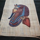 Hand Painted Authentic Ancient Egyptian Papyrus Replica From Temple Walls Signed
