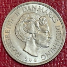 High Grade Au unc 1976 Denmark 1 Krone Coin-oct560