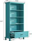Bookshelf Storage Cabinet Bookcase Features 5 Spacious Shelvings