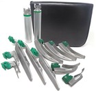 Laryngoscope Set 12pcs Intubation Blades   2 Handles Fiber-optic Kit