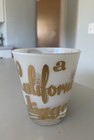 Vintage California Jigger Souvenir Glass White Gold Oversized Shot Glass Barware