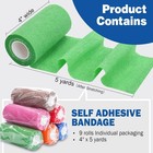 9 Pack Self Adhesive Bandage Wrap  4  X 5 Yards Elastic Cohesive Bandage Wrap