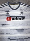 Adidas Lafc Away Youtubetv Climalite Jersey White Gray Glitch Pattern Men   s L