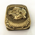 Roaring Tiger Head Belt Buckle Pure Brass Shiny Vintage Antique Western Cowboy