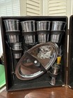 Portable Bar  Vintage Executair 101 Everwear Trav-l Suitcase Bar Set 9 Piece Set