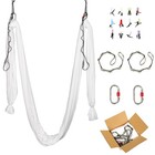 Aerial Yoga Swing Set 6 7 Yards Hammock Trapeze Inversion Fly White For Fitness