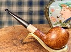 Bold   Xl  Apple W  Thick Silver Band - Made In London Briar Estate Tobacco Pipe