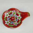 Vintage Japanese Porcelain Tea Strainer   Drip Cup Set Hand Painted Red Floral
