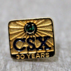 Csx 30 Year Service Pin Award 10k Gold With Gemstone