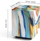 Shyfoy Modern Glass End Table  Artistic Multicolor