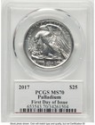 2017 Palladium Eagle 1 Oz Fdi Pcgs Ms70 Ed Moy
