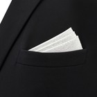 Shlax wing Mens Pocket Square White Solid Color Paisley For Suit Jacket New