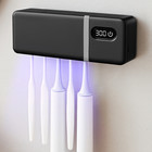 Uv Light Sterilizer Toothbrush Holder Cleaner Toothpaste Dispenser Black white