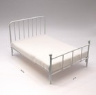 Miniature White Iron Bed And Mattress 1 12 Scale Dollhouse Diorama Furniture