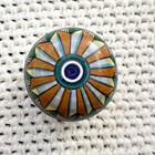 Deruta Signed Miniature Ceramic Sunburst Starburst Lidded Trinket Round Box