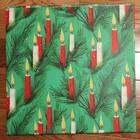 Vtg Christmas Gift Wrap Wrapping Paper Unused Toys Wreath Candles Santa 8 Sheets