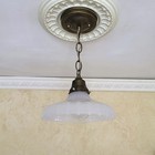 795c  Antique 1910 s 30 s Ceiling Light Glass Shade Lamp Fixture Vintage Pendant
