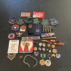 Vintage Military 45-assorted Lot Of Patches Pins Ect  New And Used