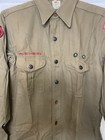 Vintage Bsa Boy Scouts Official Long Sleeve Uniform Button Up Shirt W  Patches