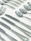 Oneida Cabria Hammered 18 10 Stainless Flatware Set Lot Of 24 Pieces