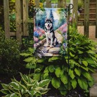 Caroline s Treasures Siberian Husky Spring Path Garden Flag Dac6719gf