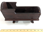 Vintage Small Wooden Baby Doll Cradle Rocker Dark Pine  Flat Head  Primitive