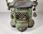 Antique 1920   s Japanese Cast Iron Garden Pagoda 5 Bells hand Cast candle Lantern