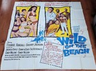 Vintage - 1965 -  wild On The Beach  - 6 Sheet Movie Poster - Sonny   Cher  Surf
