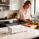 1 Pack Clear Acrylic Paper Towel Holder Countertop  Folded Z-fold C-fold Mult   