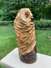 Vintage Hand Carved Wooden Owl Sculpture Figurine Adirondack Folk Art - 9 25 