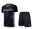 Victor Adult Kid Sports Suit Tennis Table Badminton Clothes Set T Shirts shorts