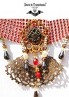 Steampunk Gothic Choker Jewelry Woman Goth Jewel Necklace Collar Jewellery Set
