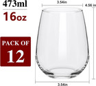 12 Pack Stemless Wine Glasses wine Glasses Set Of 12 16oz Wine Glass For High-en
