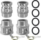 2 Pack Aluminum Camlock Fittings Type B   Type F Cam And Groove Hose Fittings