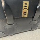 Vintage Hillco Mfg  Black Leather Money Bag Briefcase With Padlock
